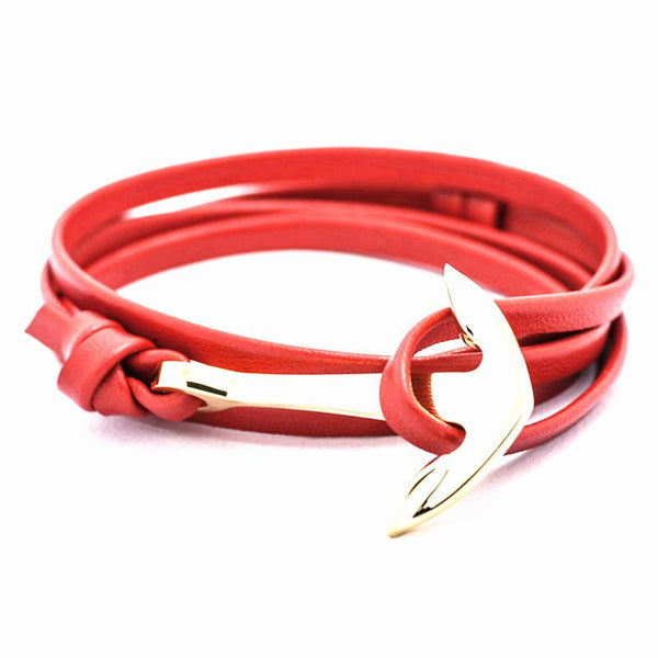 Leather Anchor Bracelets Silver plated - Rushy