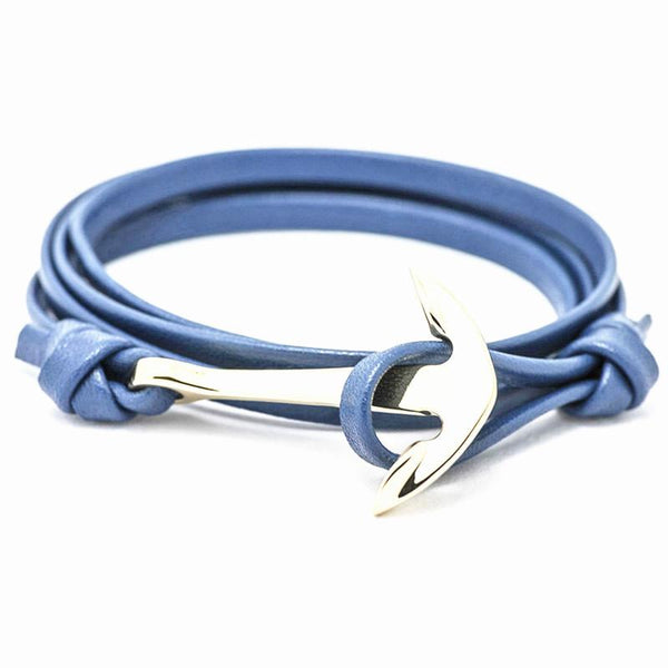 Leather Anchor Bracelets Silver plated - Rushy