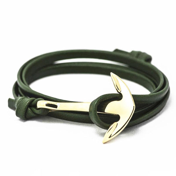 Leather Anchor Bracelets Silver plated - Rushy