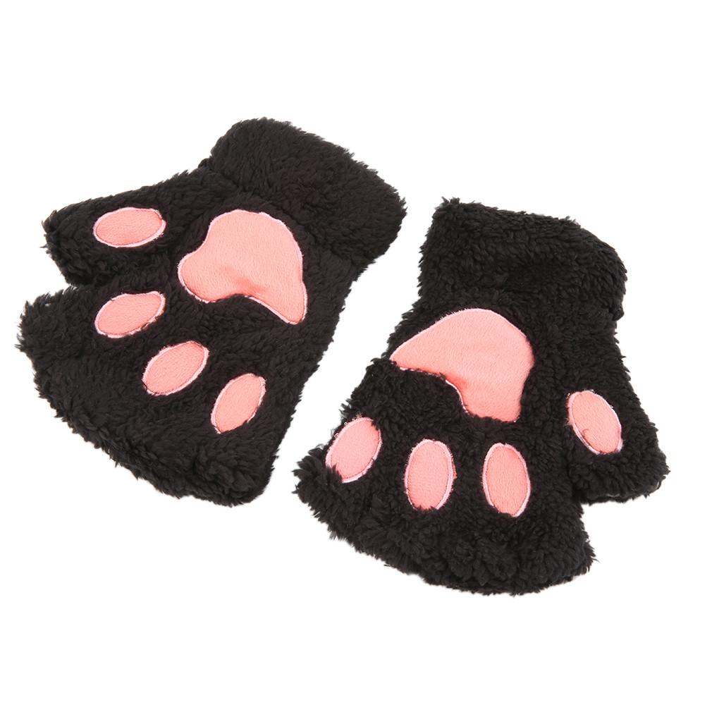 Woman Winter Fluffy Cat Gloves - Rushy