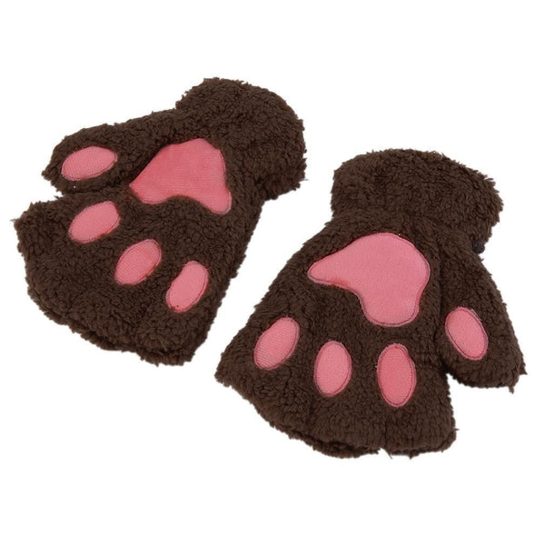 Woman Winter Fluffy Cat Gloves - Rushy
