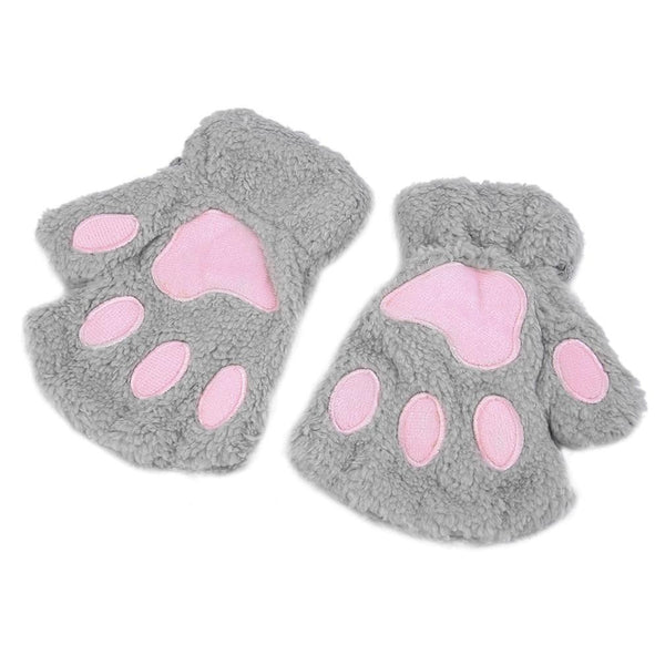Woman Winter Fluffy Cat Gloves - Rushy