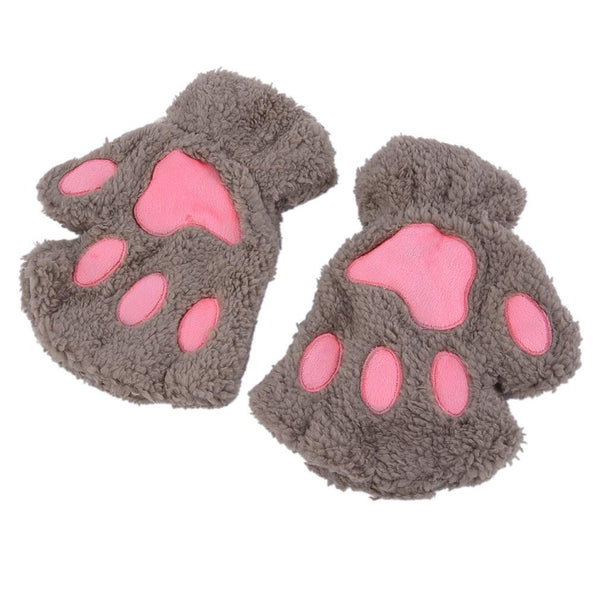 Woman Winter Fluffy Cat Gloves - Rushy