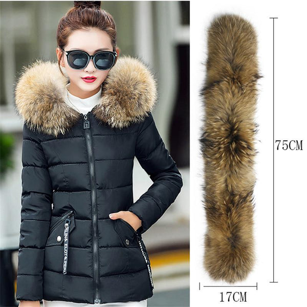 New 2017 Winter Jacket Women Real Large Raccoon Fur
