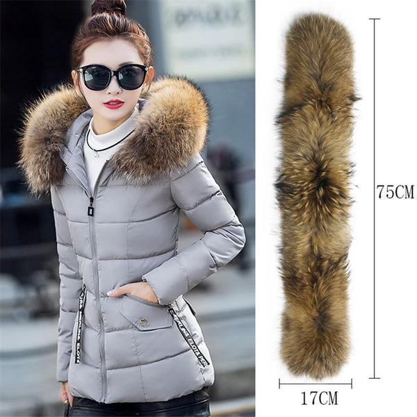 New 2017 Winter Jacket Women Real Large Raccoon Fur