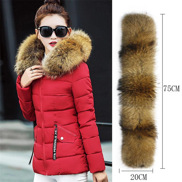 New 2017 Winter Jacket Women Real Large Raccoon Fur