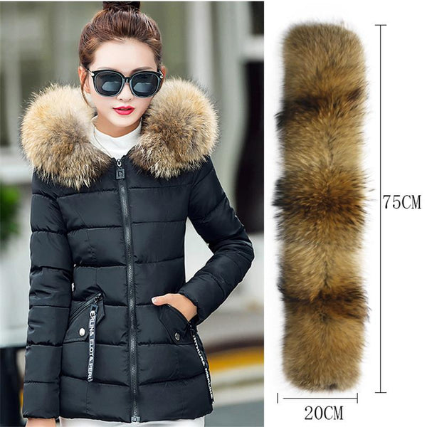 New 2017 Winter Jacket Women Real Large Raccoon Fur