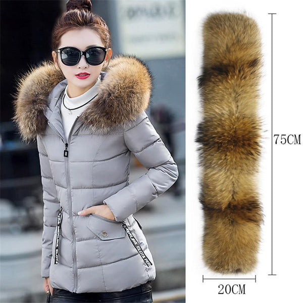 New 2017 Winter Jacket Women Real Large Raccoon Fur