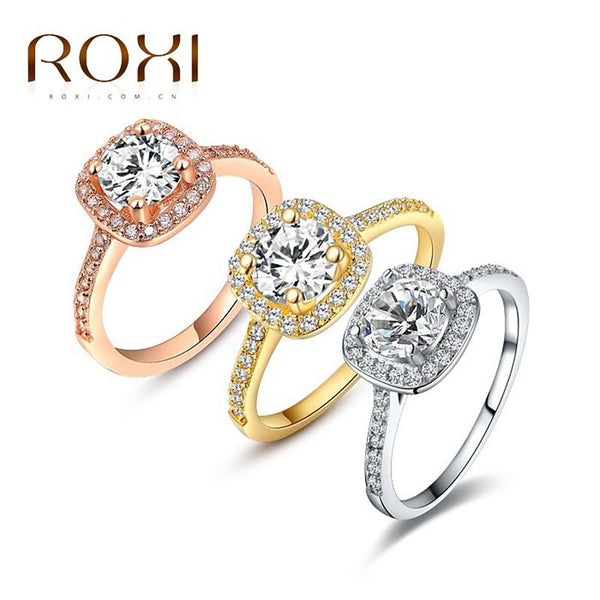 ROXI Brand Fashion Jewelry Rings White Rose Gold