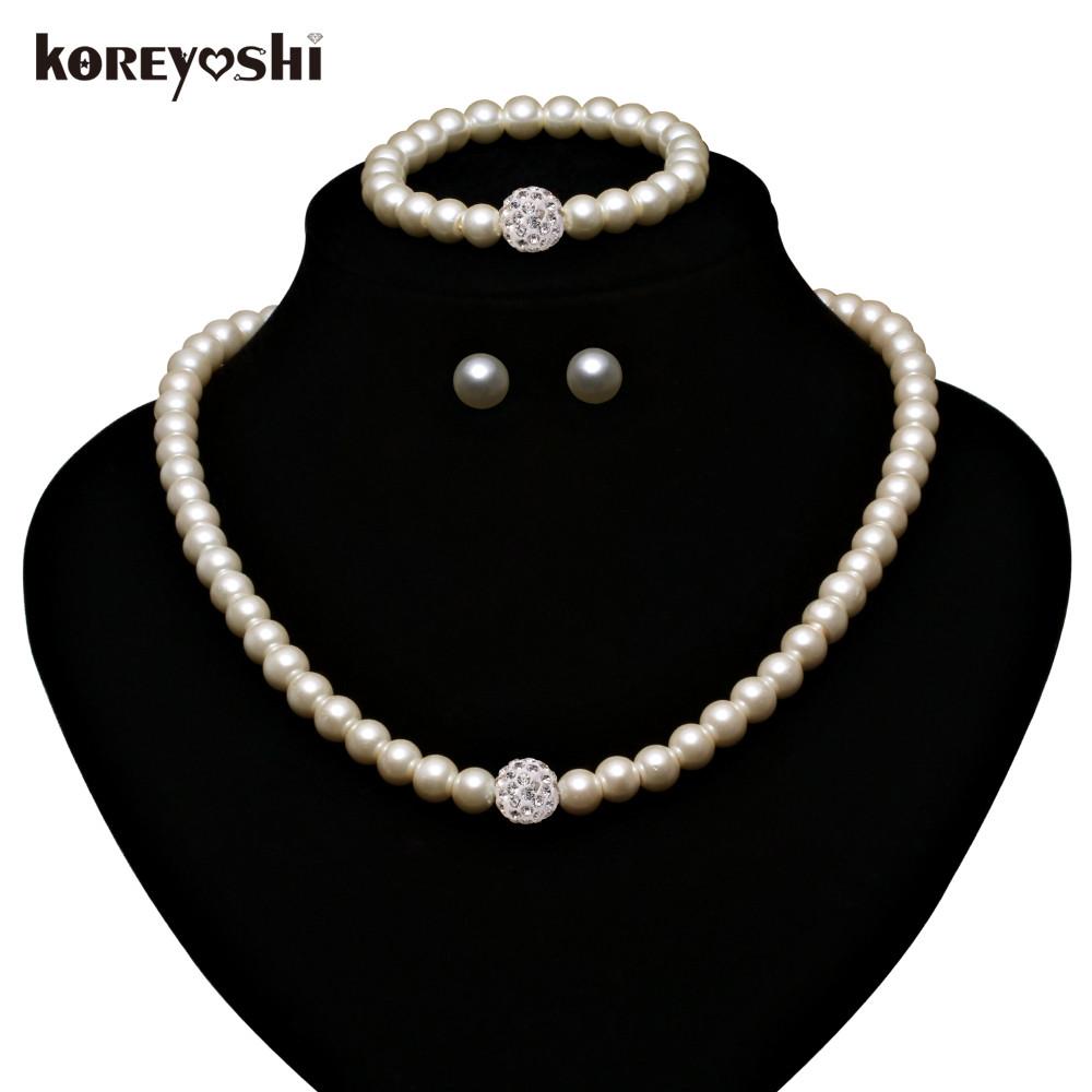 2017 New Fashion Imitation White Natural Pearl Jewellery Set