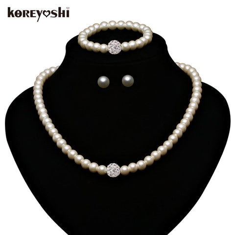 2017 New Fashion Imitation White Natural Pearl Jewellery Set