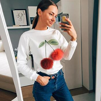 2017 New Women Cherry Ball blouse