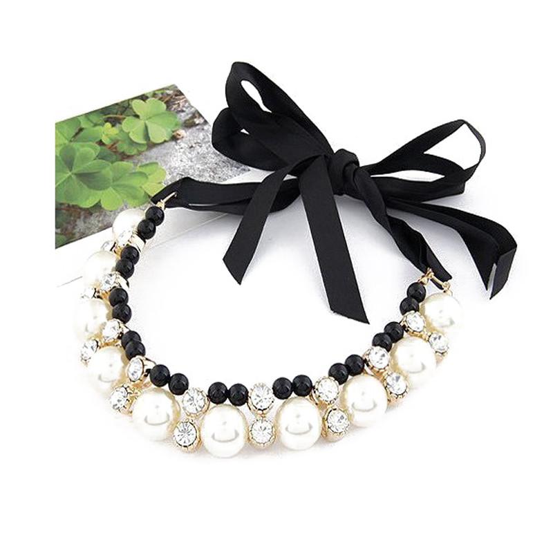 Popular Layered Simulated Pearl Necklace - Rushy