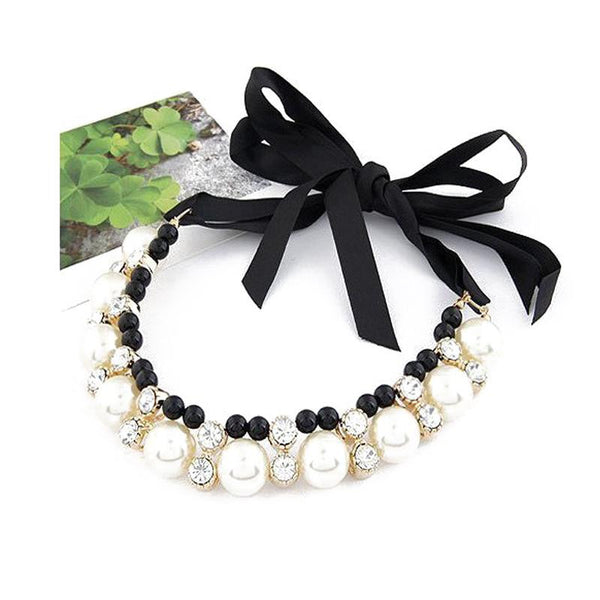 Popular Layered Simulated Pearl Necklace - Rushy