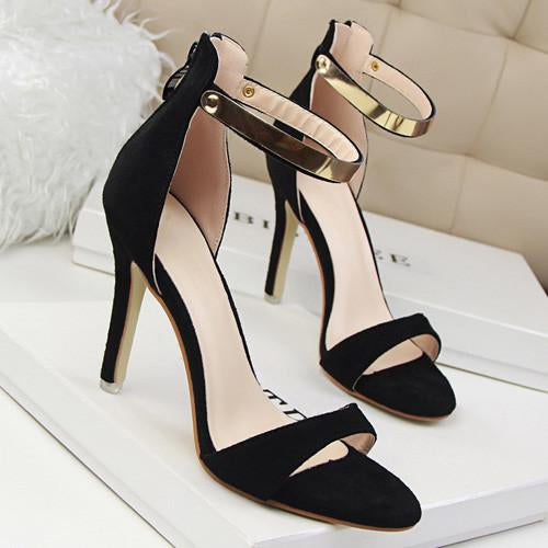 Metal Decoration One strap High Heels - Rushy
