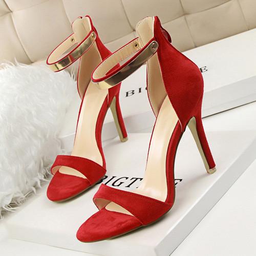 Metal Decoration One strap High Heels - Rushy