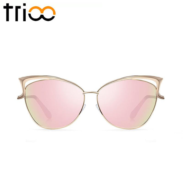 High Quality Cat Eye Female Gold Metal  Sunglasses