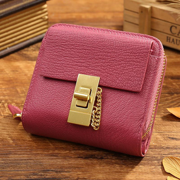 2016 Vintage Women Luxury Solid Leather Wallet