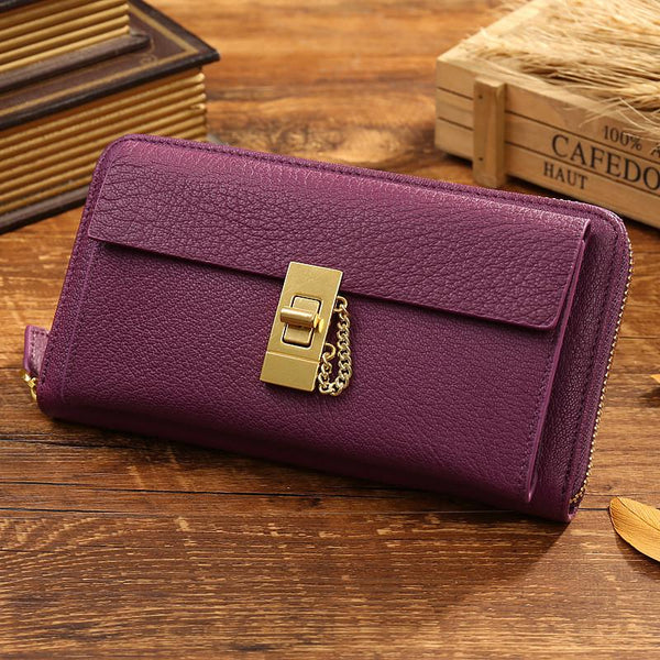 2016 Vintage Women Luxury Solid Leather Wallet