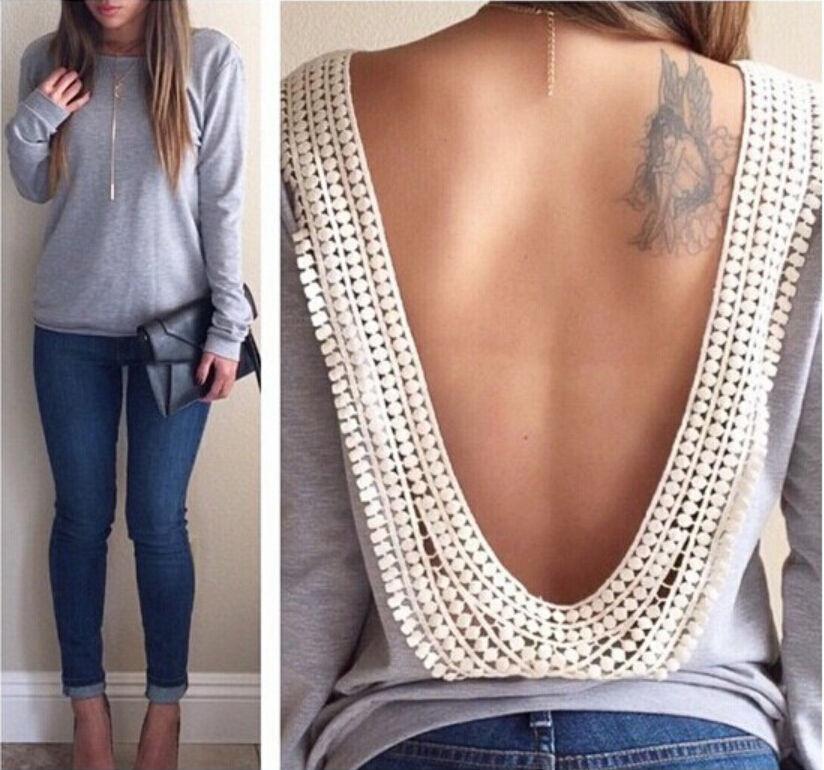 Women Sexy Bowknot Backless Striped Blouse