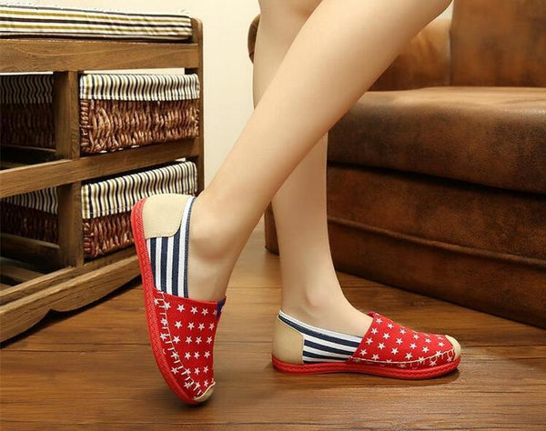 2017 New Colorful Flat Canvas Women Shoes