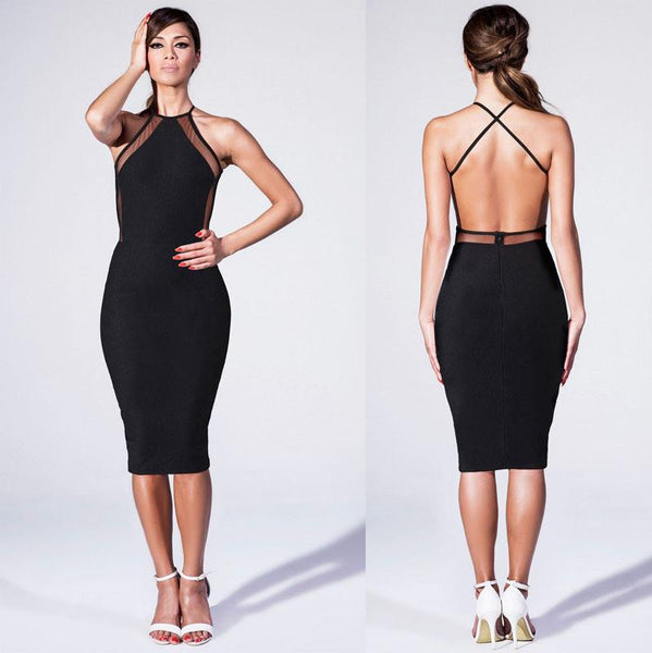 New Women Black Bungade Tight Dress