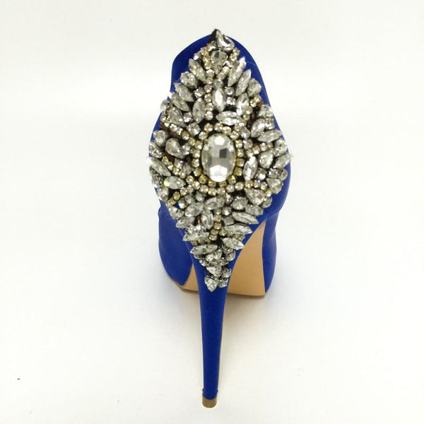 Royal Blue Satin High Heel