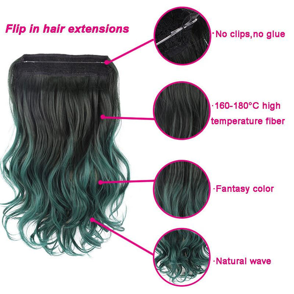 20'' Multi Color Hair No Clips Hair Extension