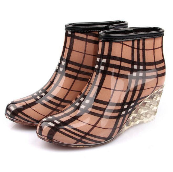 Fashion Women Wedge Rain Boots