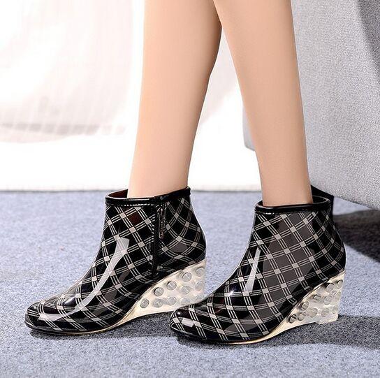 Fashion Women Wedge Rain Boots