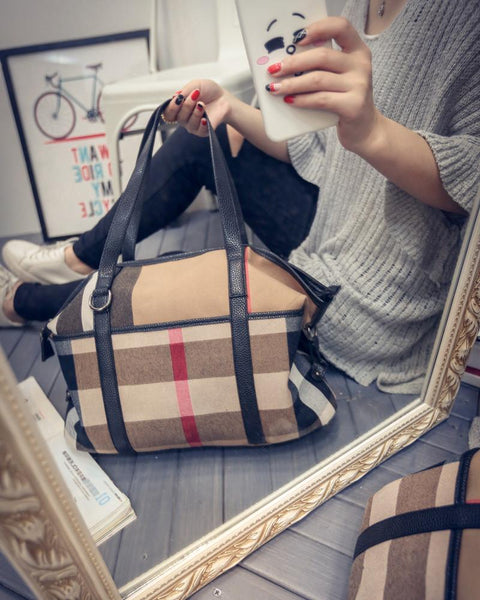 2017 New Trend Plaid Large Capacity
