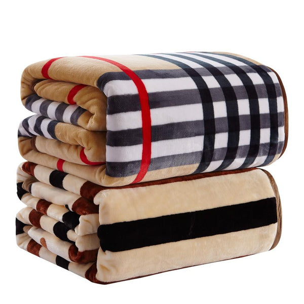 Queen/King Bed England Plaid Flannel Blanket