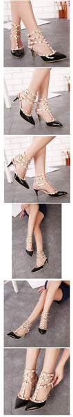 Lady Sexy Little Pepper Rivet High Heels - Rushy