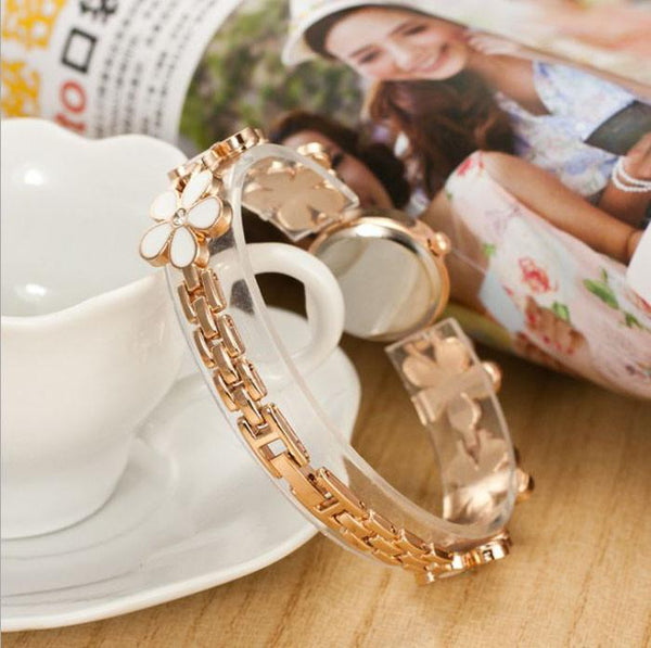 2017 Flower Rose Gold Bracelet feminino Watch