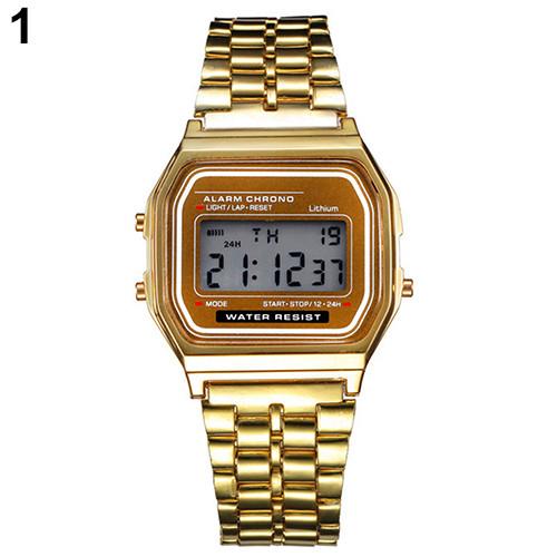 Unisex Vintage Stainless Steel LED Digital Sports - 1MAM 6T5P