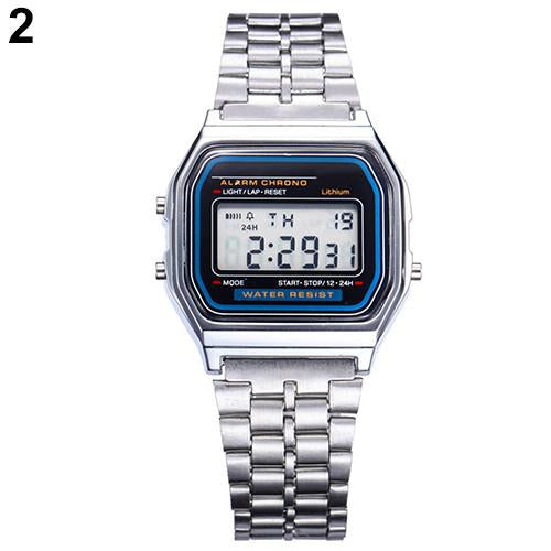 Unisex Vintage Stainless Steel LED Digital Sports - 1MAM 6T5P