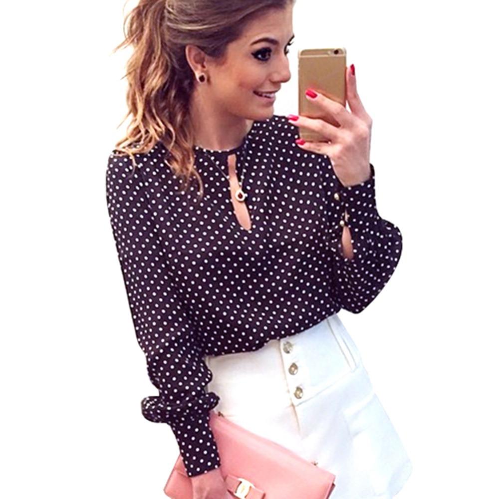 Women Chiffon Hollow Sexy Blouse