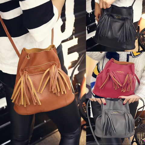 2016 New Ladies fringed bucket shoulder bag - Rushy