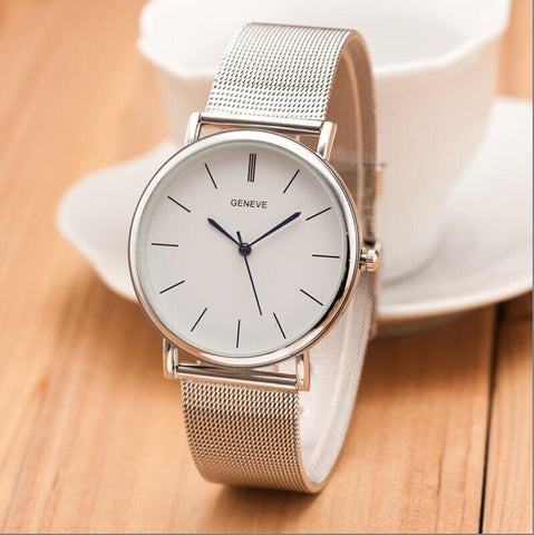 Metal Mesh Stainless Steel - Feminino Clock