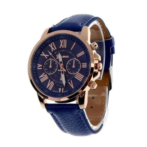 Fabulous Faux Leather Roman Numeral Watch - Relogio Mujer
