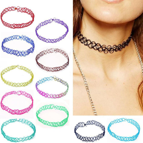 Vintage Stretch Tattoo Choker Necklace - Rushy