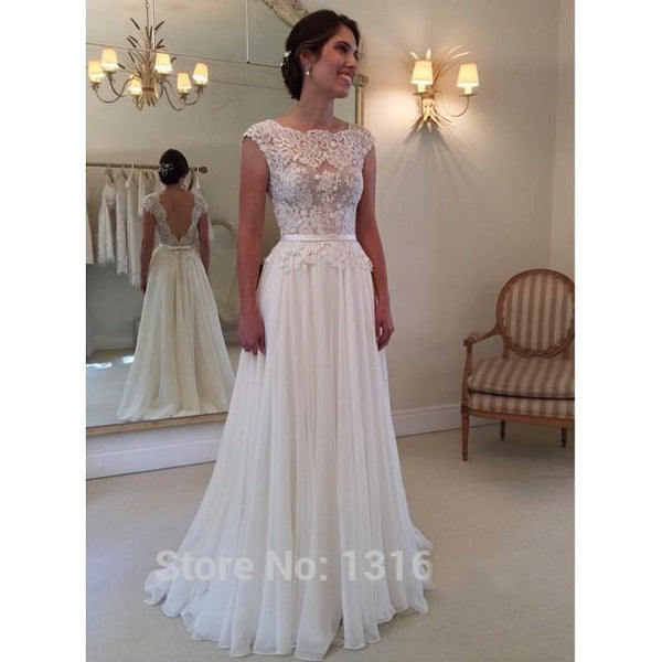 New Design V Back Chic Wedding Dress