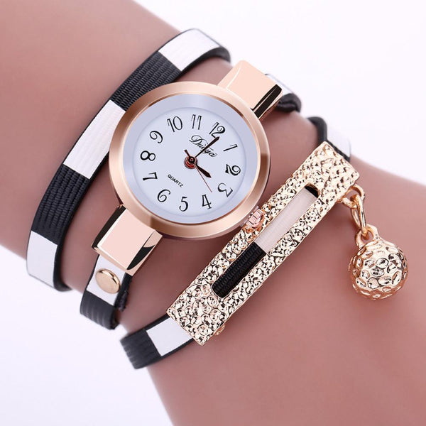 2016 New Casual Women PU Leather Bracelet Watch - Rushy
