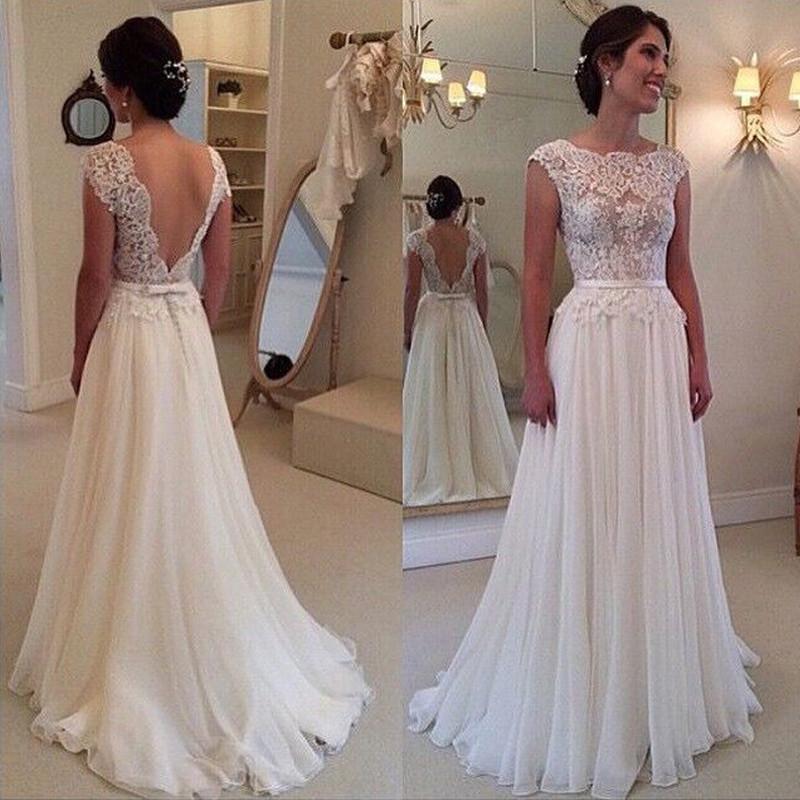 New Design V Back Chic Wedding Dress