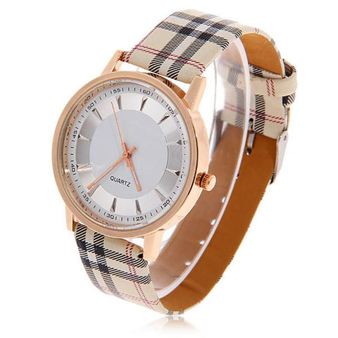 2017 Geneva Watch Plaid Leather