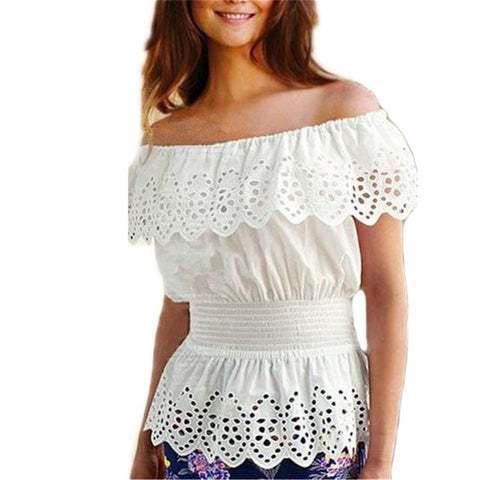 Summer Women  Neck Casual Blouse