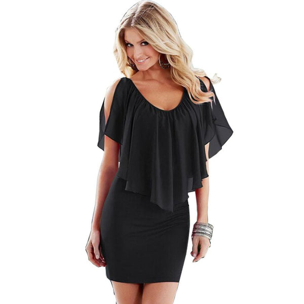 Sexy V-Neck Chiffon Dress - Rushy