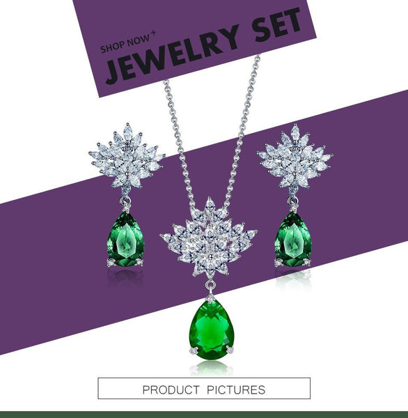 Earrings,Necklace Set Snowflake Flower For Women