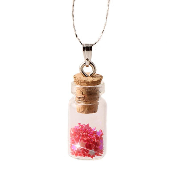 Cute Glass Wishing Bottle Pendant - Rushy