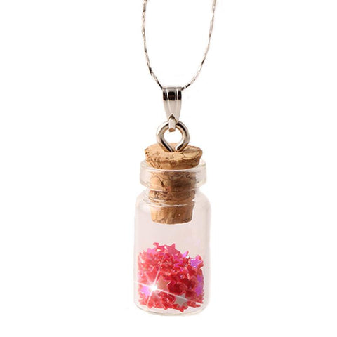 Cute Glass Wishing Bottle Pendant - Rushy